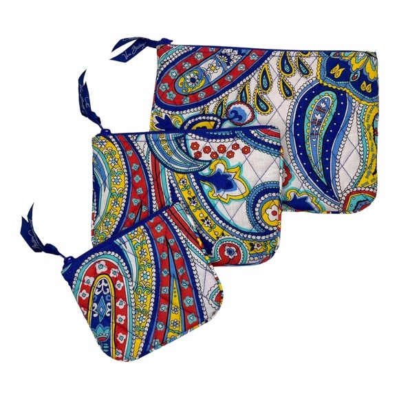 Vera Bradley Handbags - Vera Bradley Marina Paisley Makeup Bag Set